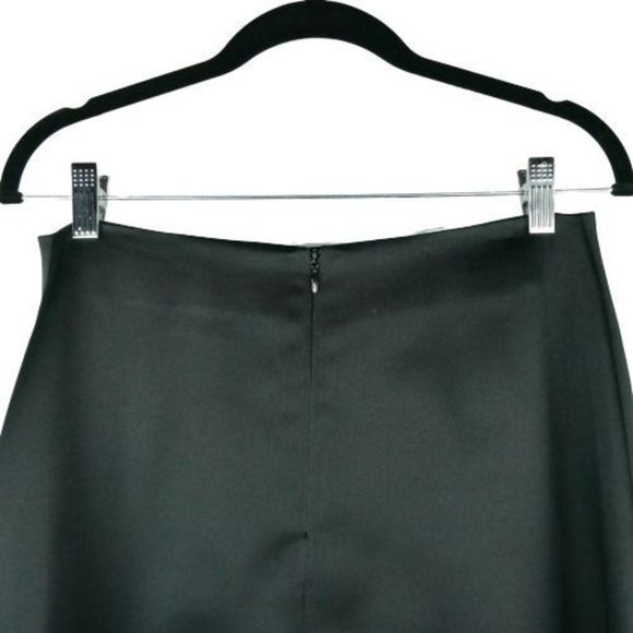 JS Collections Womens Black Satin Full Length Skirt Petite Formal Event Size 6 - Picture 3 of 4